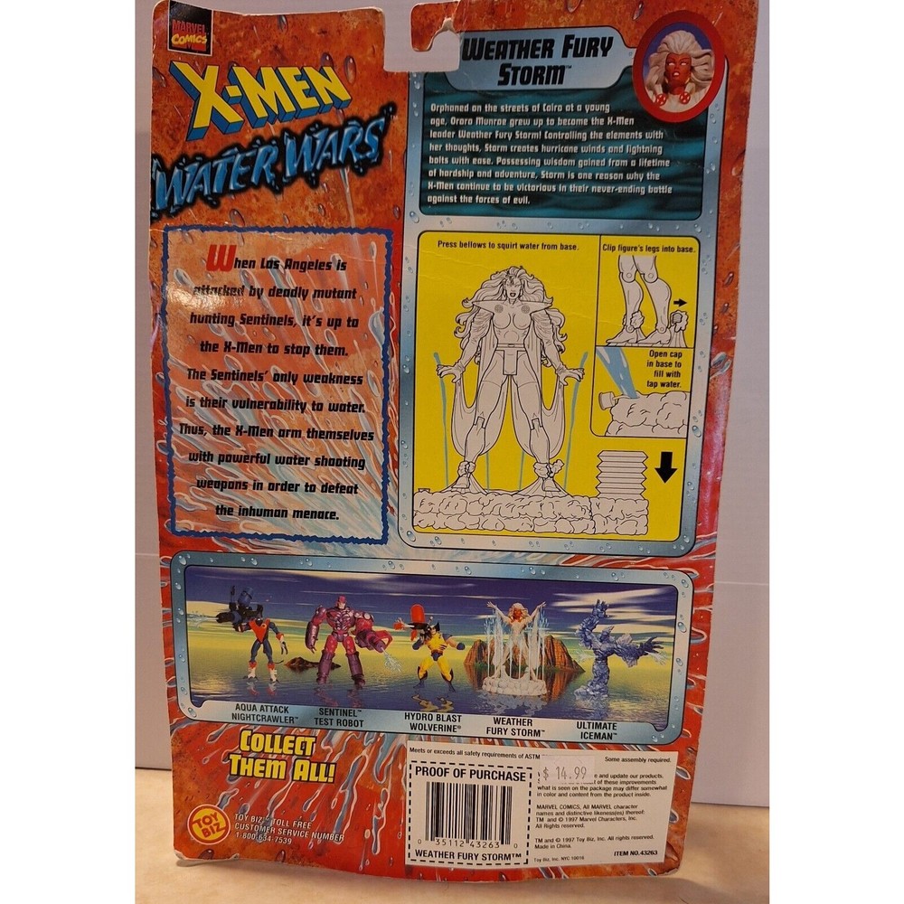 X-Men Action Figure Water Wars Weather Fury Storm Wolverine Marvel New Package - Picture 2 of 2